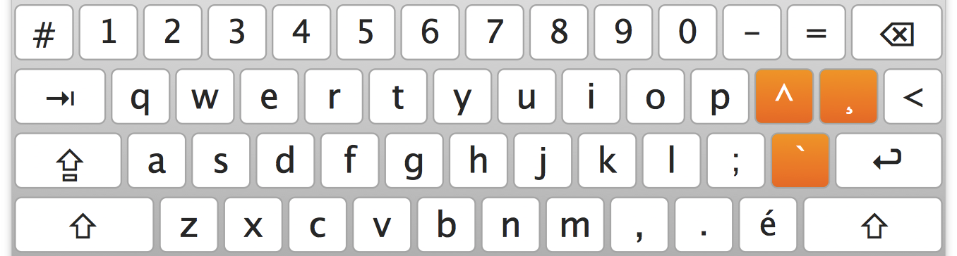 法语（加拿大）QWERTY 普通键盘布局